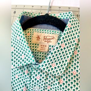 Penguin by Munsingwear | VTG | Short Sleeve Shirt | Palm Tree Pattern | Med